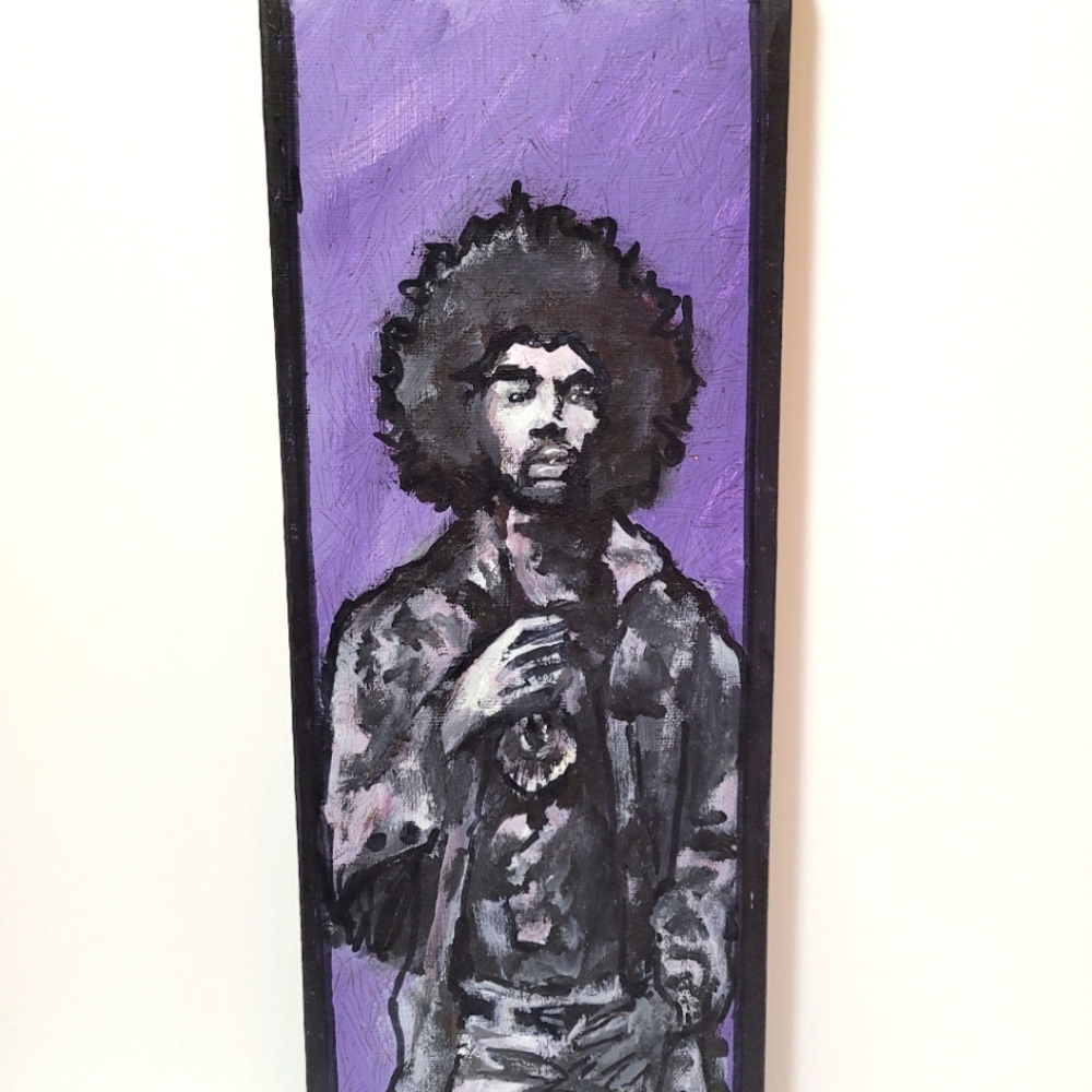 Jimmy Hendrix Amateur Canvas Painting 19.5 x 6.2 x 1.7